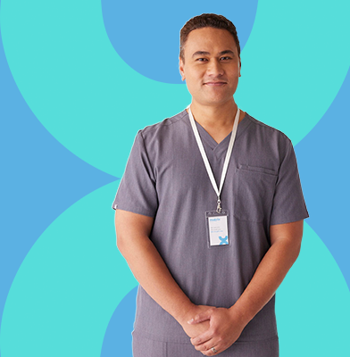 A smiling nurse looking ready to help